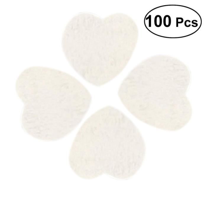 100 pièces en forme de coeur décor environnemental copeaux de bois naturel accessoire de mariage de pour artisanat bricolage