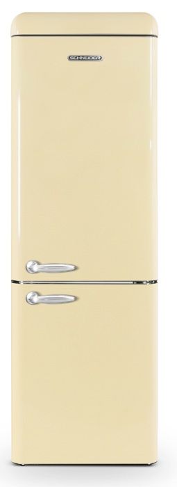 SCHNEIDER - SCB300VCR - Réfrigérateur combiné vintage - 304L (211+93) - Froid brassé - Dégivrage automatique - Crème