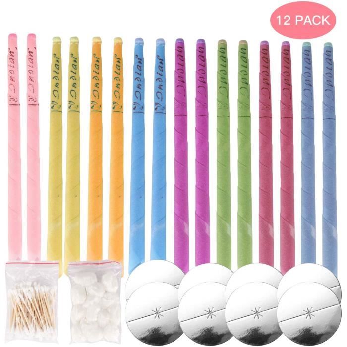 Bougies doreille 24Pcs, traitement de soin doreille de réduction de santé dacouphène nettoyant de bougie de retrait de cire doreille
