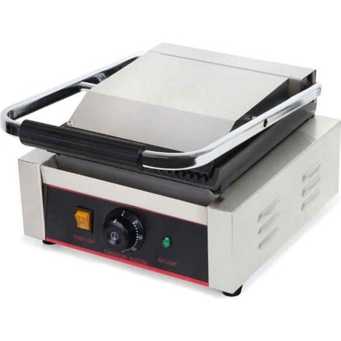 Vertes 1800W Grill de Contact (300 °C Température maximale, Rainure sur les deux Côtés, Collecteur de graisse, Pieds en caoutchouc)