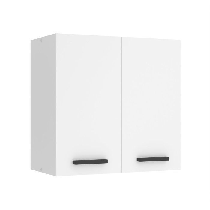 Meuble haut de cuisine - BELINI - SG2-60 - Mural - 2 Portes - Blanc mat - Métal