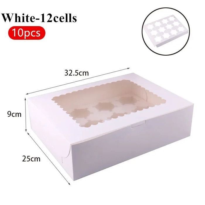 OUTALIZ Boite a Gateau Carton, 30 Boîtes à Gâteaux avec Fenêtre