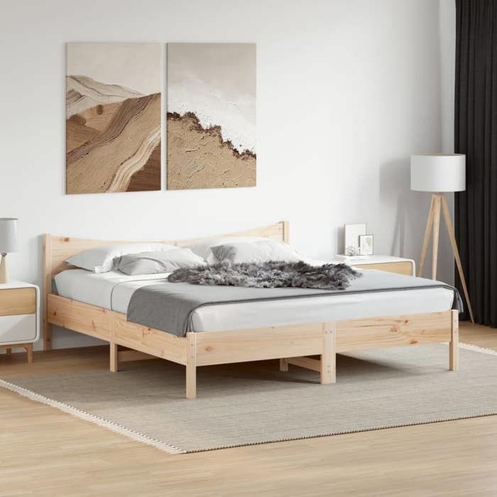 vidaXL Cadre de lit sans matelas 180x200 cm bois massif de pin 3216360