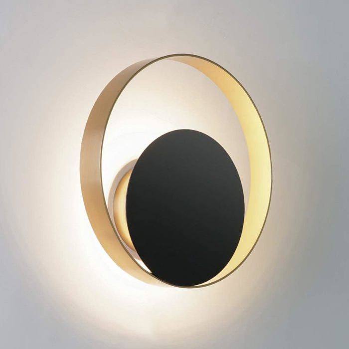 Applique Murale LED Créative Pour L'intérieur - En Métal Noir Et Doré