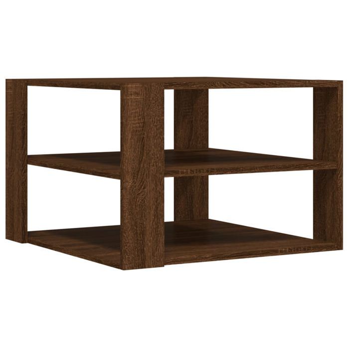 Table basse/Table de canapé - JILI - Chêne Marron - 595x595x40 cm - bois dingénierie 83425612