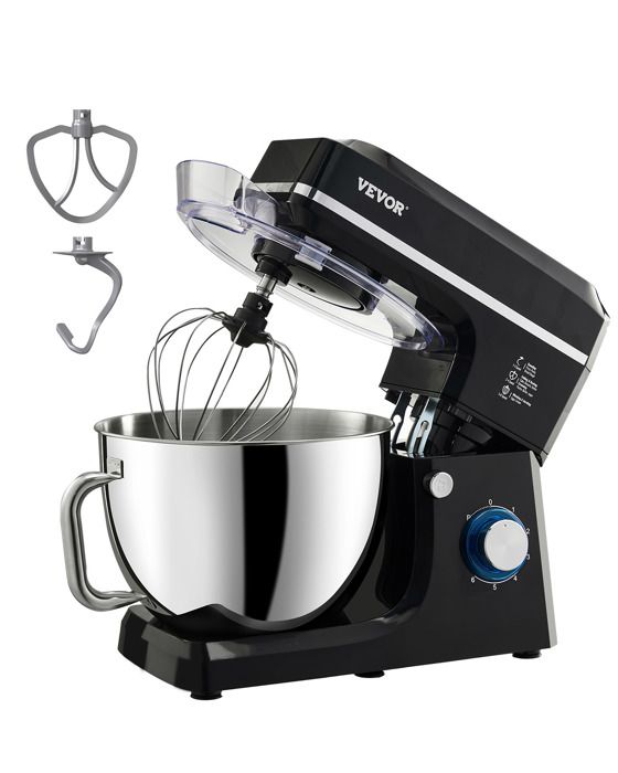 Robot Pâtissier Domestique 1400 W VEVOR Batteur sur Socle 784 L-Mixeur à Pâte-avec Bol en Acier Inox Crochet Fouet - Vevor