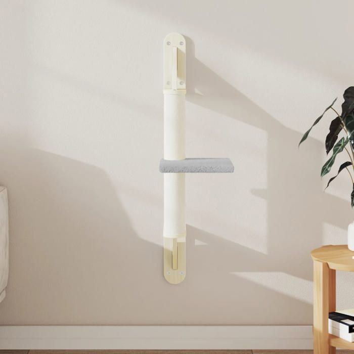 Meilleurs prix pour vidaXL Arbre à chat mural avec griffoir gris clair 85,5 cm, tour à chat, griffoir pour chat, tour à chat murale, meuble pour chat
