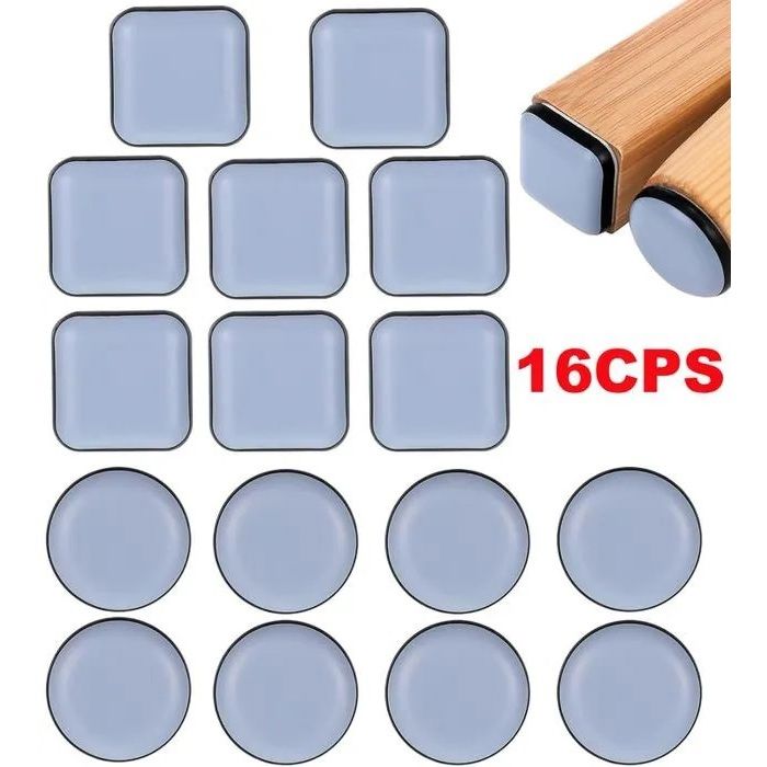 16 Pièces Patins pour Chaises 25mm en Téflon - Auto-adhésifs Patins de Meubles pour Chaise Canapé Bureau Table