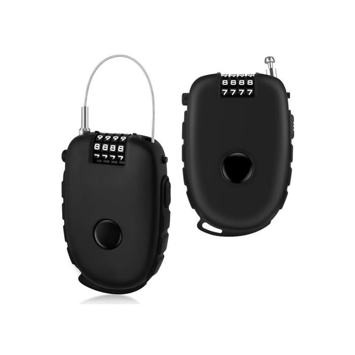 2pcs Antivol Velo Cadenas de Velos 130 cm Antivols à Combinaison à 4 Chiffres Antivol Casque Moto Antirouille pour Bagages