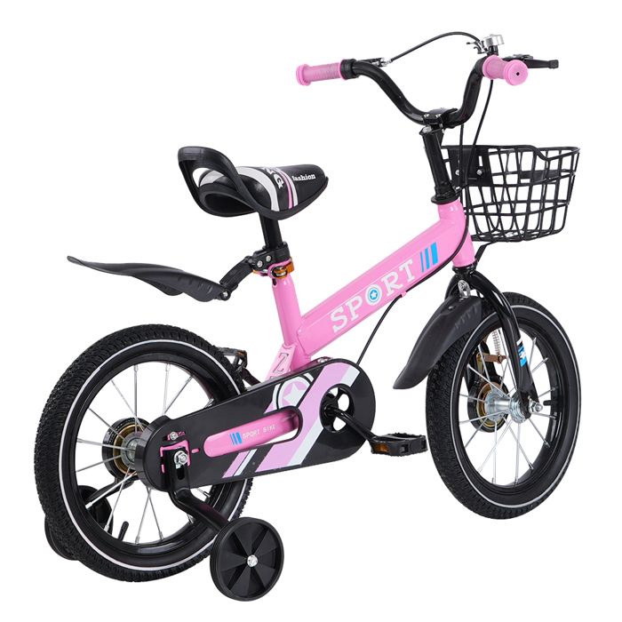 Vélo Enfant 14 Pouces – 3-5 Ans, Roues Stabilisatrices, Hauteur Réglable (garçon/fille)