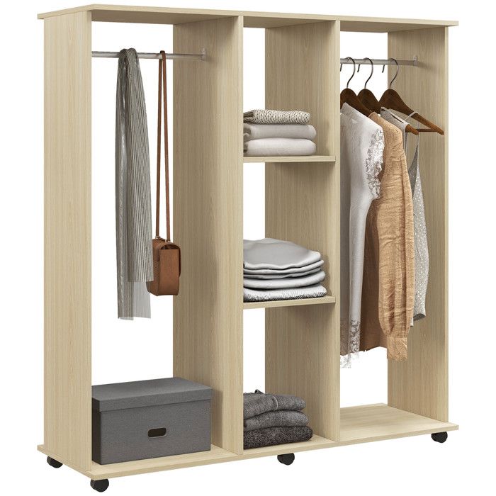 Armoire penderie 120L x 40l x 128H cm aspect bois