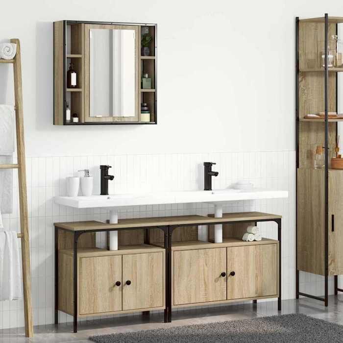 Ensemble Meubles Salle de Bain - vidaXL - Chêne sonoma - 3 pcs - Moderne - Fonctionnel