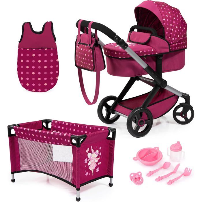 Lit Pour Poupee Bayer Design Poussette De Poupée Combinée Xeo Bordeaux - Comparer Avec Poussette