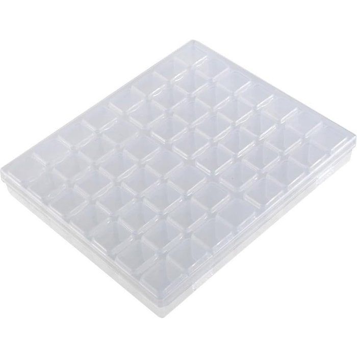 Boîte De Rangement Peinture Diamant 24 Grilles Transparentes - 2 Pièces Organisateur Perles Bleues