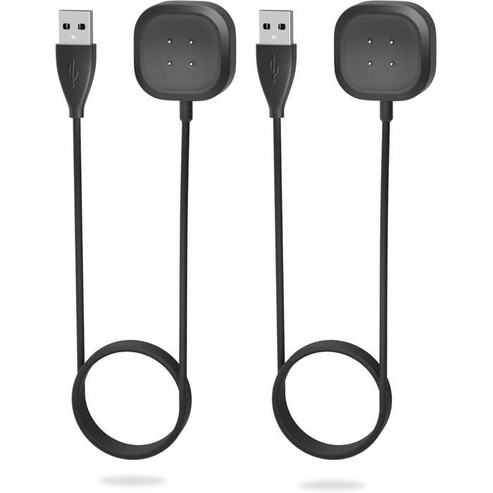 Chargeur pour montre connectée-KAL-2Pcs Chargeur Fitbit Sense/Sense 2/Versa 4/3 Câble USB 1.9 m–Charge Rapide de Remplacement
