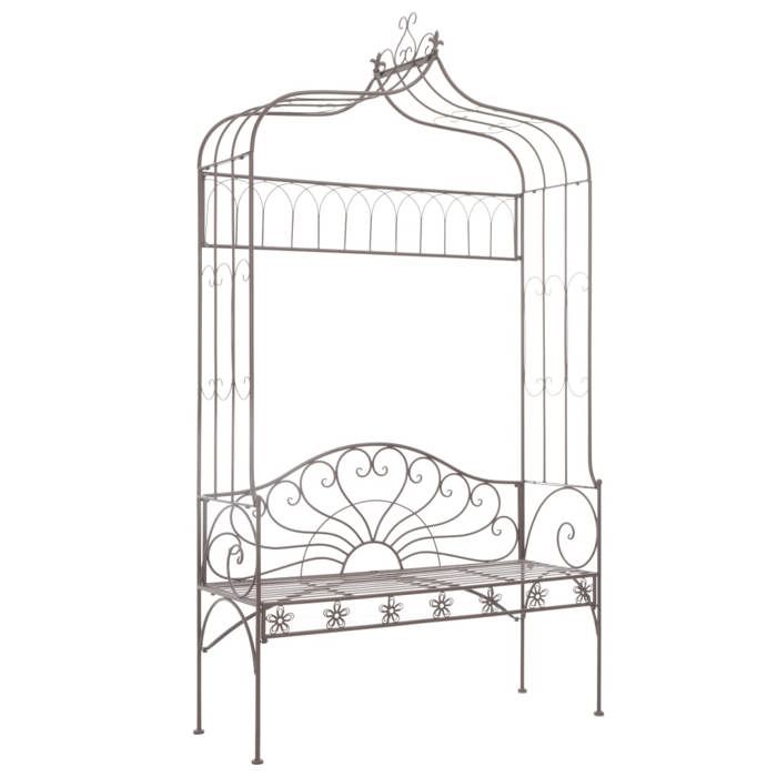 Banc de jardin en fer - vidaXL - 122 cm - Marron antique - Fer forgé - Durable - Largeur du siège 115 cm
