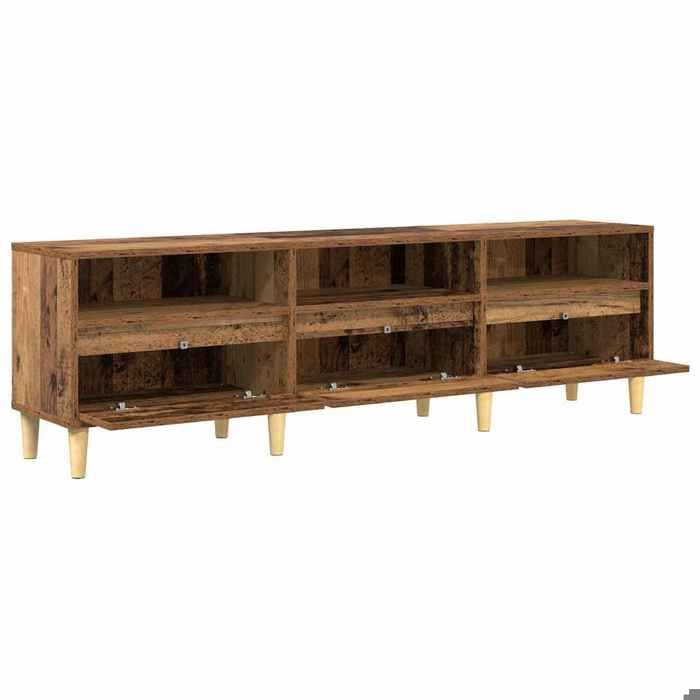 NEUF Armoire TV - Marron - Meuble TV - TABLE TV - Bois Ancien 150x30x45 cm - Bois dingénierie TT5452