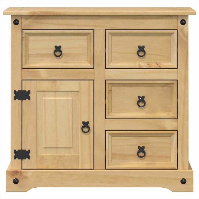 Enfilade de rangement Brun - LEMON® Buffet Corona 80x40x75cm - Bois massif de pin 422 - Soldes