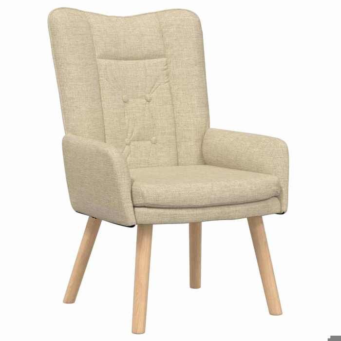 SOLDES DHIVER®Fauteuil salon - Fauteuil relaxant - 1 place - 63x67x94 cm - Crème 63x67x94 cm Tissu et contreplaqué - 65643