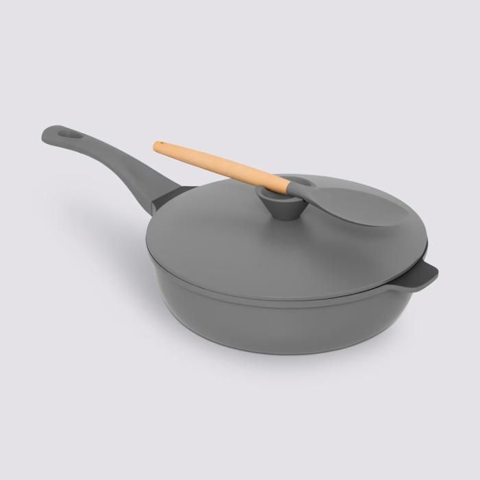 Sauteuse avec panier et ustensile 28 cm fonte daluminium Gris