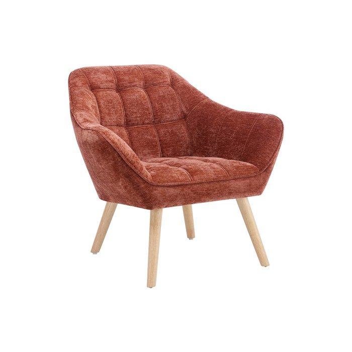 Fauteuil en tissu texturé terracotta CASERTA Fauteuil en tissu texturé terracotta CASERTA