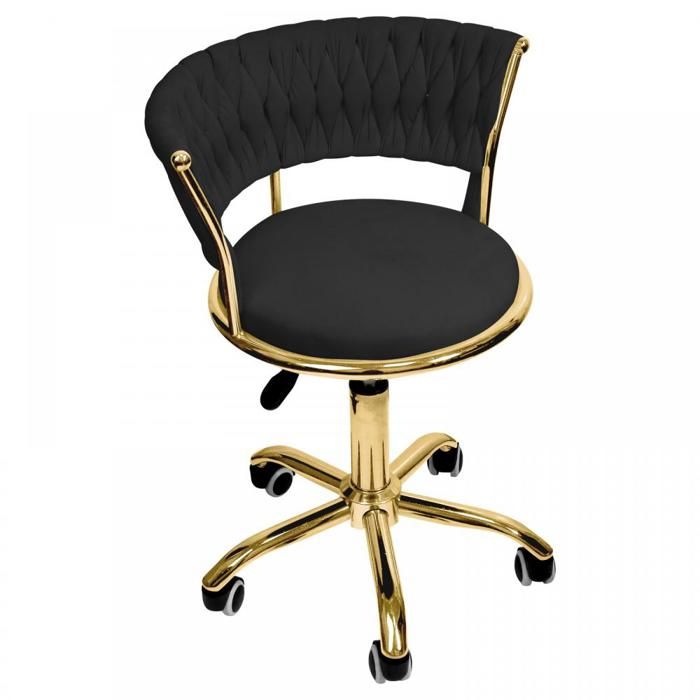 KEDIA Un Lot par Article Chaise de Bureau en Rotin Tissé Noir Pivotante à 360° Réglable en Hauteur Douce et Confortable