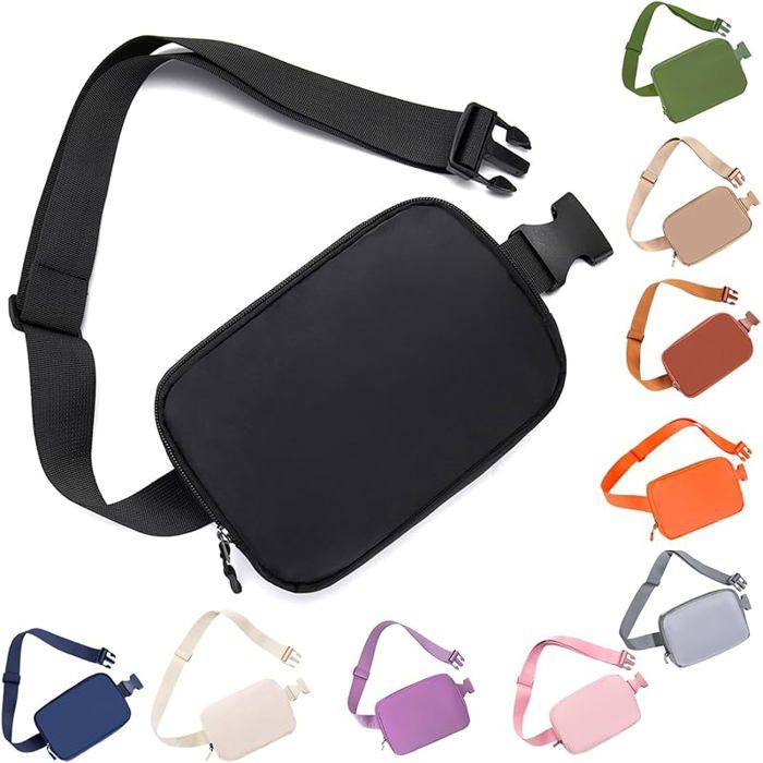 Sac Banane Femme XJYDNCG Sac de Poitrine Homme - Sac sport - Petit - Noir