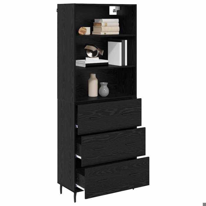 Vaisselier de cuisine - Noir - Haut Armoire - SWEETY - avec rangement - avec tiroir Chêne noir 695x34x180cm LH3869383