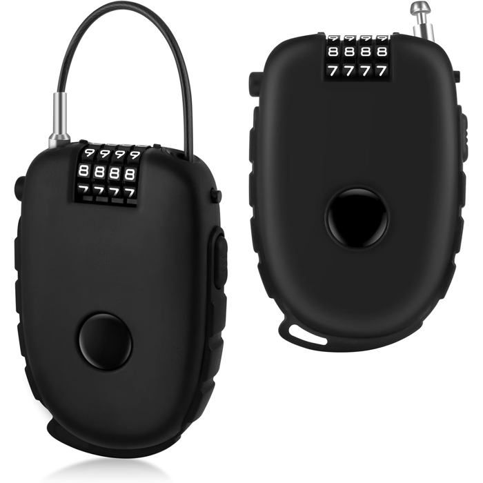 2pcs Antivol VeloCadenas de Velos 75 cmAntivols à Combinaison à 4 ChiffresAntivol Casque Moto Antirouillepour BagagesCasques