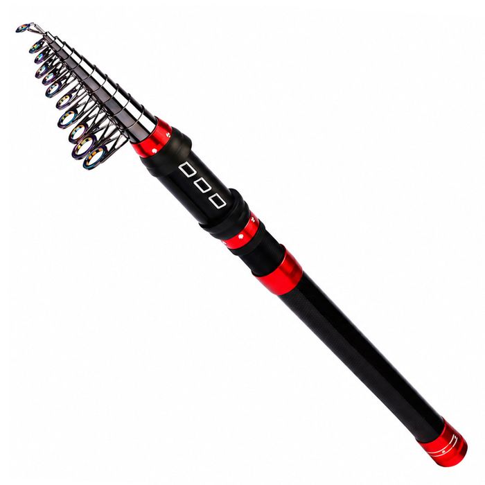 Canne à pêche Canne mer télescopique portable Fibre de carbone haute densité Enroulement en x Compacte et pratique Durable Noir