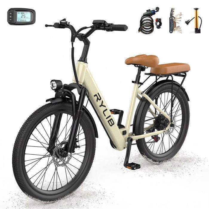 Vélo Électrique 24 AAIRSK SU7 250W Batterie non Amovible 36V 10Ah 7 Vitesses Écran LCD Siège Arrière Autonomie 28-40km(PAS)