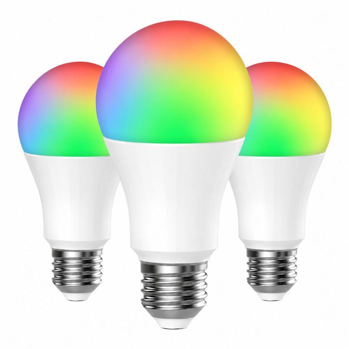 3PCS Ampoule LED Intelligente RGB A80/15W E27 WiFi Télécommande Multicolore Variateur pour Salon Chambre Fête