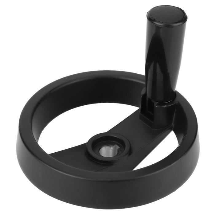 Roue à main ronde en plastique à 3 rayons pour tour, fraiseuse, tours, meuleuses, 12 x 100 mm, noir