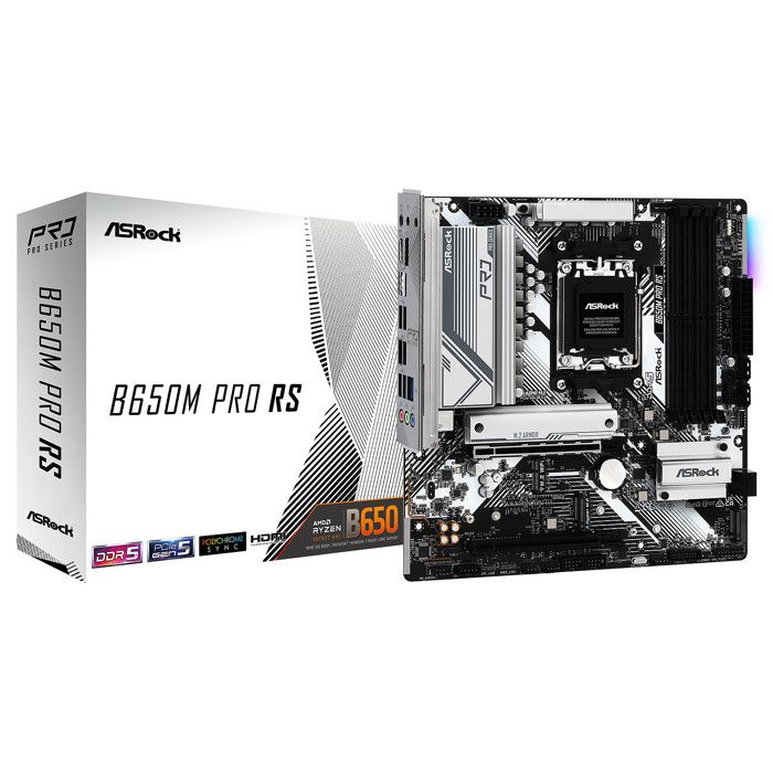 ASRock B650M Pro RS - Carte mère Micro ATX Socket AM5 AMD B650 - 4x DDR5 -  M.2 PCIe 5.0 - USB 3.2 - PCI-Express 4.0 16x - LAN 2.5 Gb - Cdiscount  Informatique