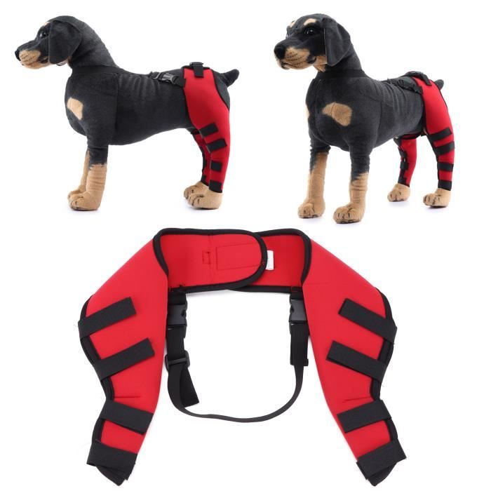 Meilleurs prix pour Attelles pour pattes de chien ATYHAO - Legging Double Arrière Rouge M - Guérison des blessures et entorses