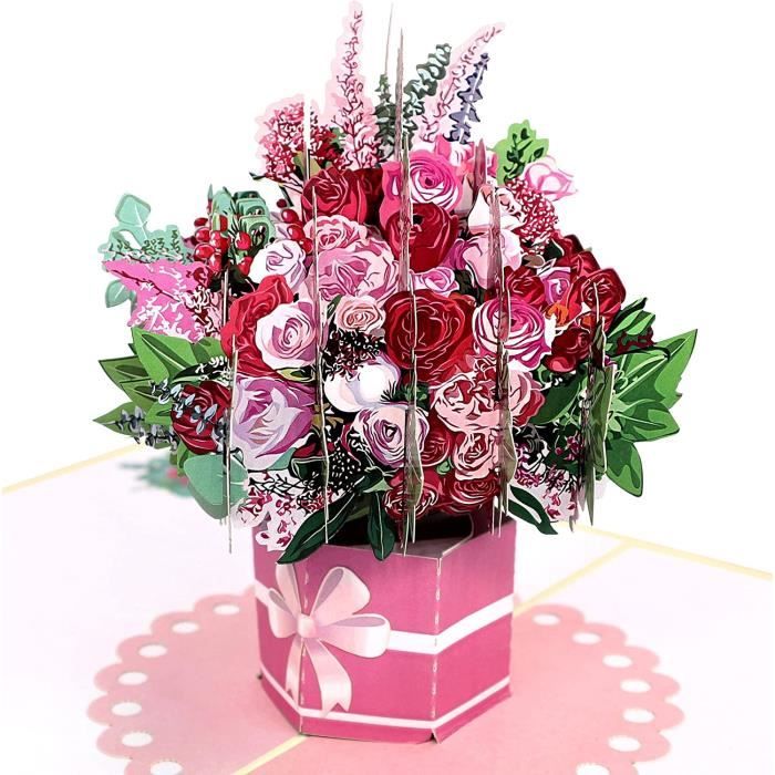 Carte Bouquet De Fleurs Pop-up En 3D - France