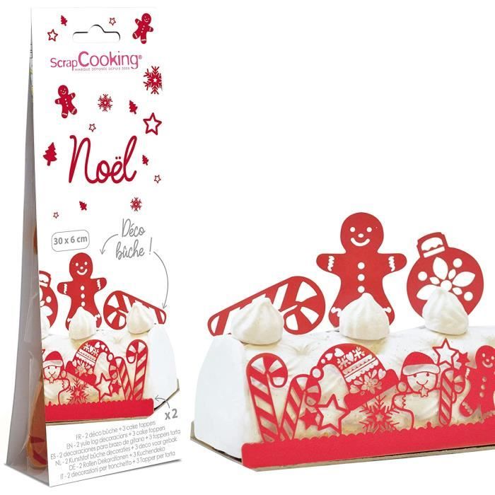 Déco Bûche de Noël Kit Décoration en Papier pour Bûche de