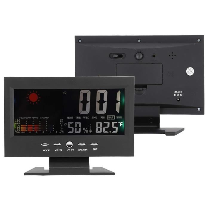 Organisateur De Bureau 2-en-1 Avec Horloge Numérique, Calendrier, Thermomètre Et Porte-Stylos | Design Maille Métallique, Noir, Pour Maison Et Bureau - 10