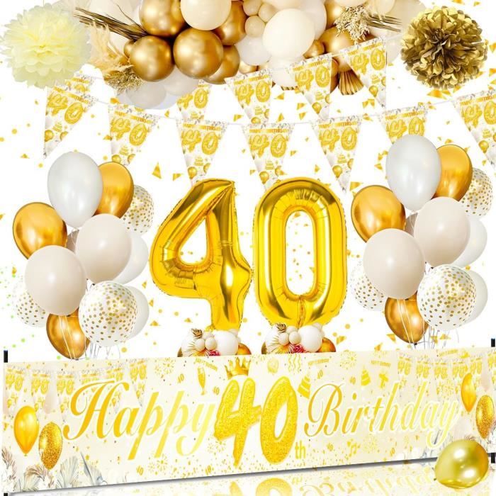Guirlande fanions 40 ans - Décoration anniversaire 40 ans