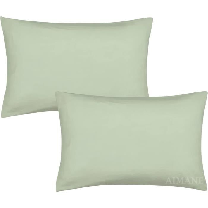 Taie d'oreiller poly/coton Blanc 63x63 cm - Cdiscount Maison