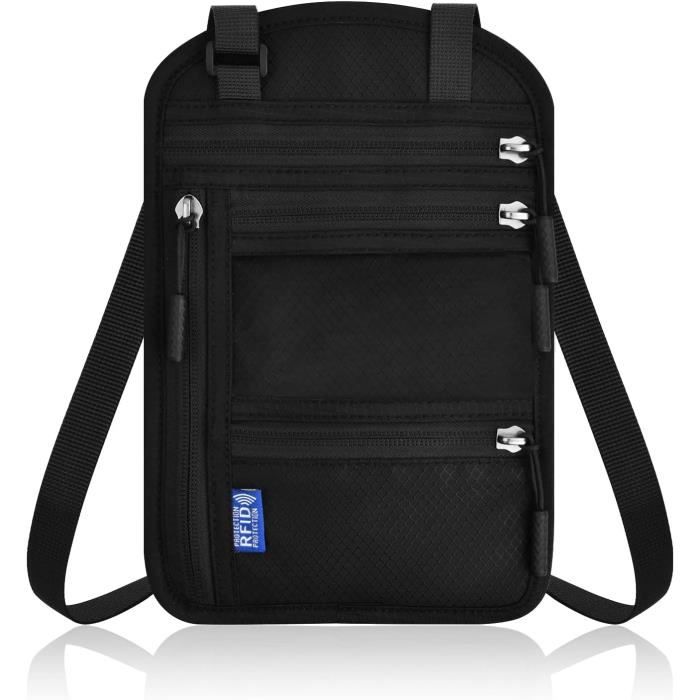 Pochette Tour De Cou Voyage Sac De Passeport Pour Femme Homme Portefeuille De Cou Impermeable Sac De Cou Pour Documents A u1315