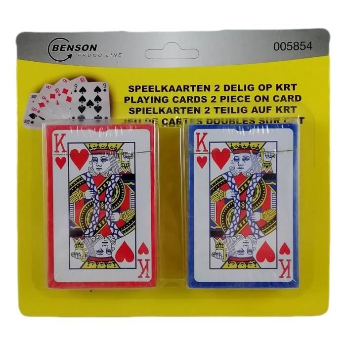 Lot de 2 Paquets de 54 Cartes à Jouer Jeu Poker Bridge Rami Bataille -  Cdiscount Jeux - Jouets