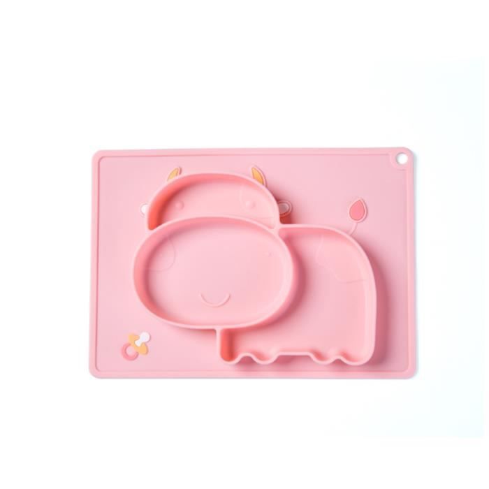 Assiette en silicone pour bébé - Panda - Ventouse - Souple et sûr
