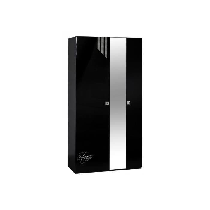 Armoire Noire Laquee 2 Portes Strass Achat Vente Armoire De