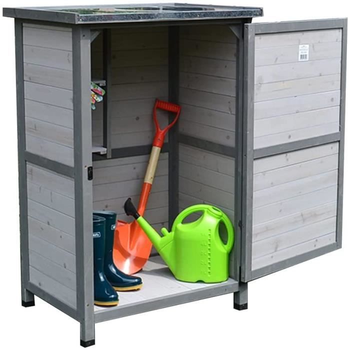 Meuble De Rangement Extérieur en Bois Massif Boîte De Rangement pour