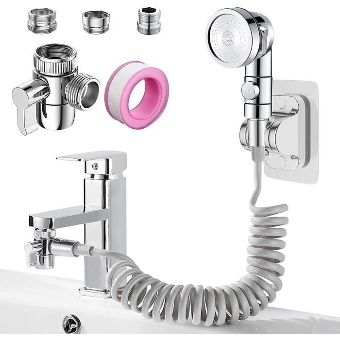 Ensemble Pommeau Douche pour Lavabo, 3 Modes Pommeau de Douchette de Ensemble Pommeau Douche pour Lavabo, 3 Modes Pommeau de Douchette de