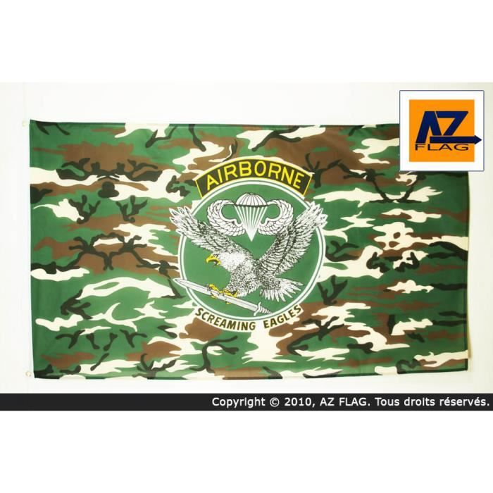 AZ FLAG Bandiera US Army Airborne 101 – 150x90cm, Poliestere 100D, Con Occhielli Metallici – Bandiera Esercito Americano Per Interni/Esterni