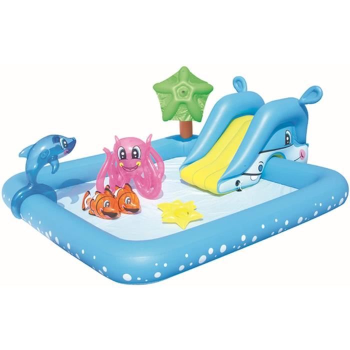 Piscine Gonflable avec Toboggan extérieur Jardin pelouse toboggans