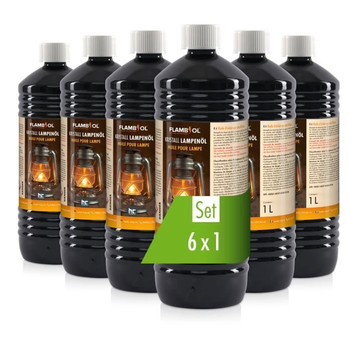 Huile pour lampe - Incolore - Inodore - 6 x 1 L Huile pour lampe - Incolore - Inodore - 6 x 1 L