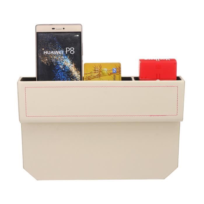 Organiseur Latéral Pour Siège De Voiture En Cuir PU - Pochette De Rangement Pour Téléphone, Cartes, Documents